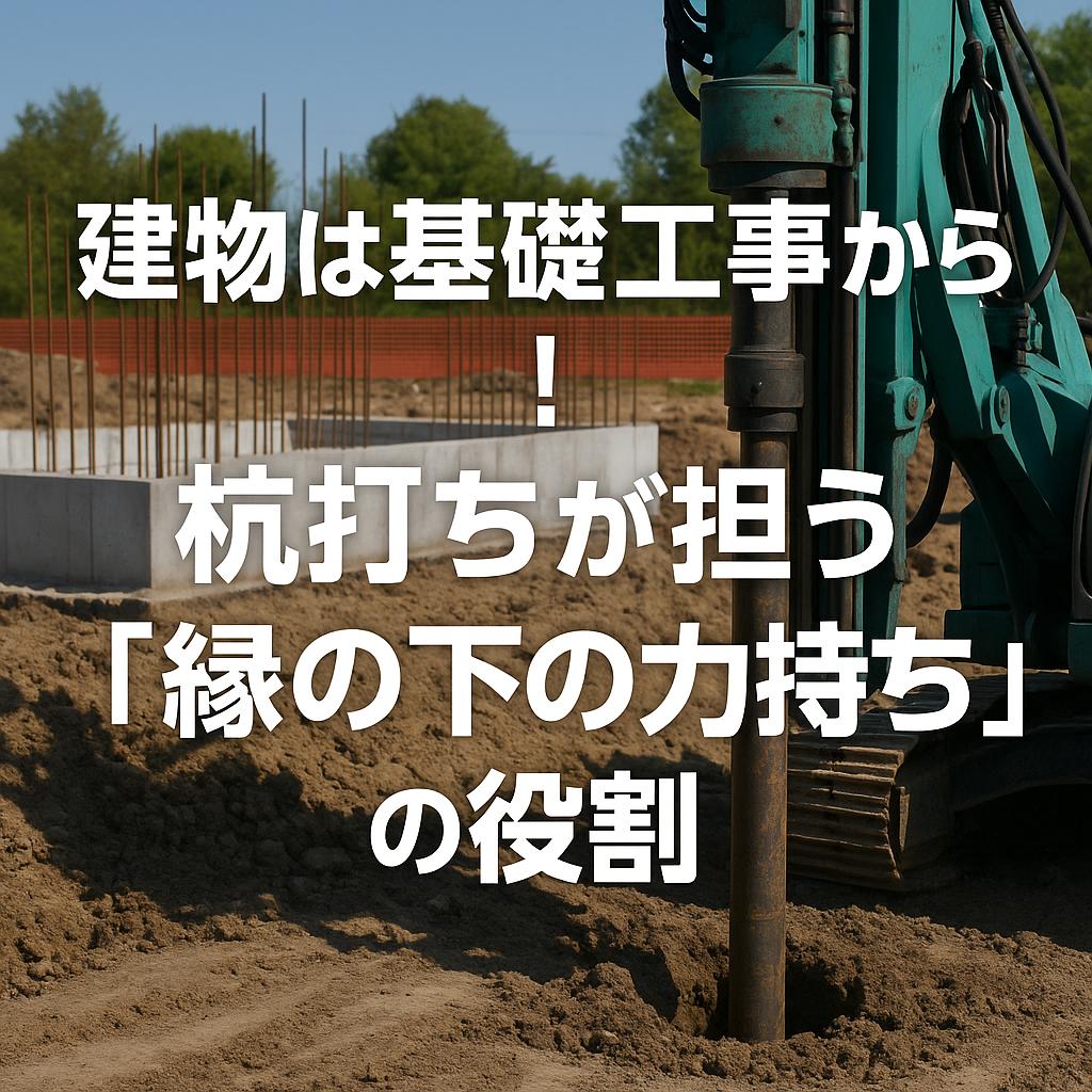 建物は基礎工事から！杭打ちが担う「縁の下の力持ち」の役割