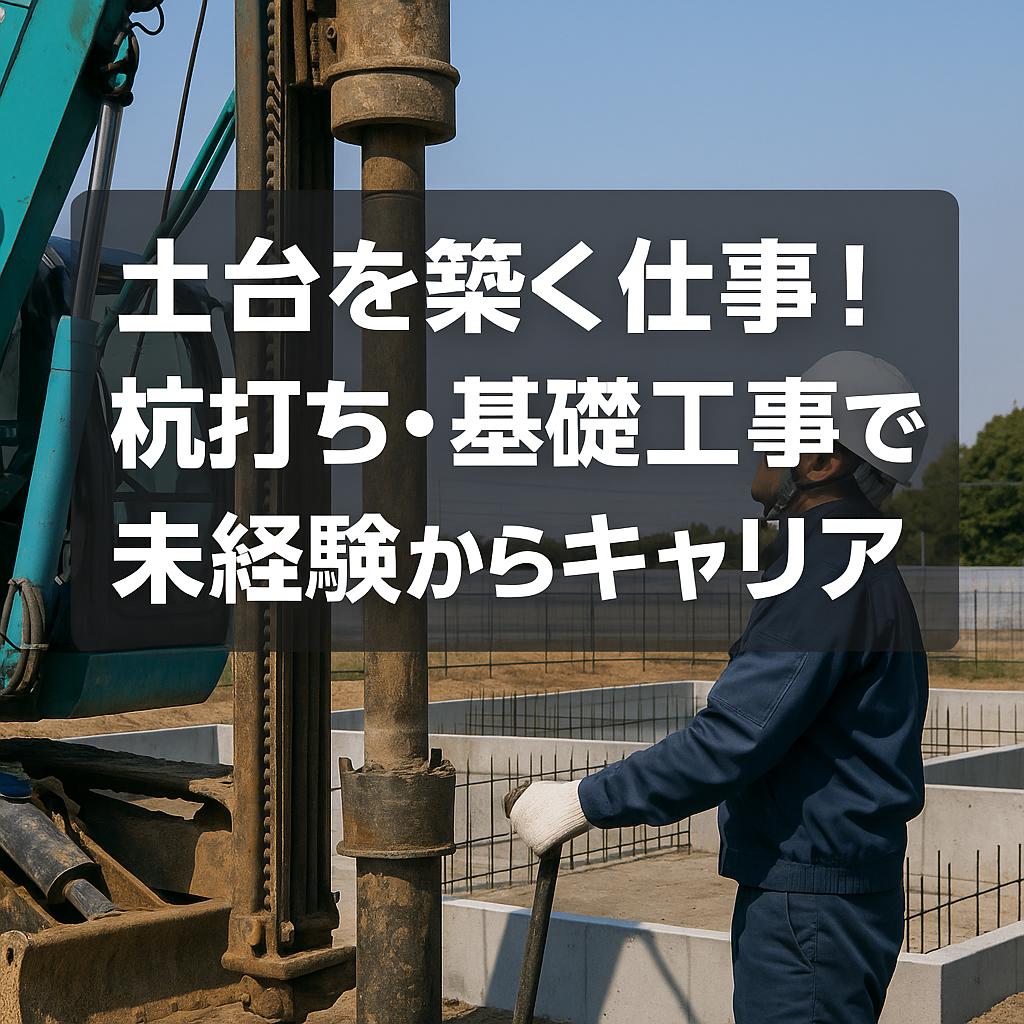 土台を築く仕事！杭打ち・基礎工事で未経験からキャリア
