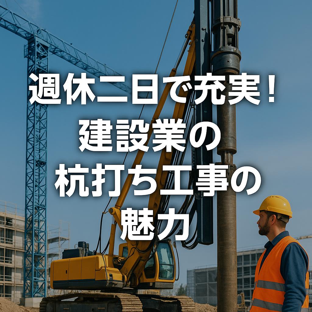 週休二日で充実！建設業の杭打ち工事の魅力