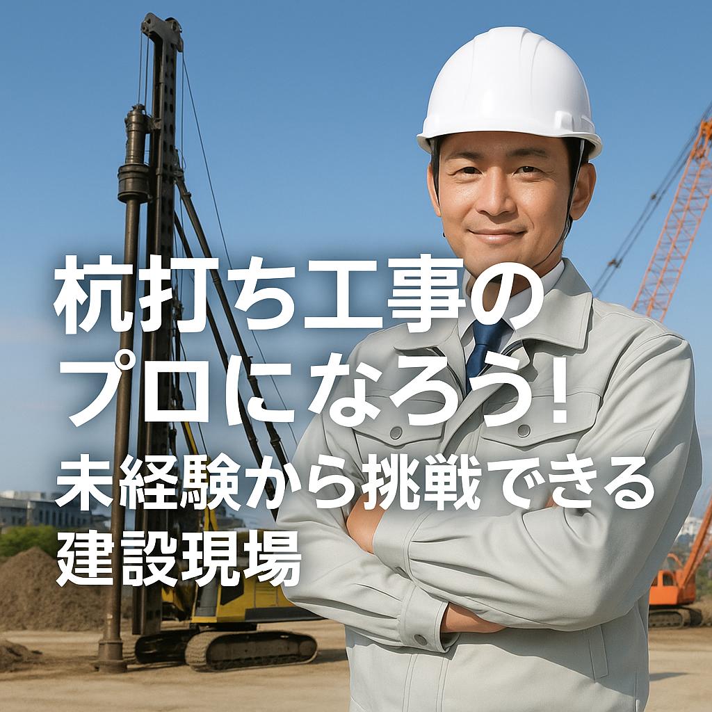 杭打ち工事のプロになろう!未経験から挑戦できる建設現場