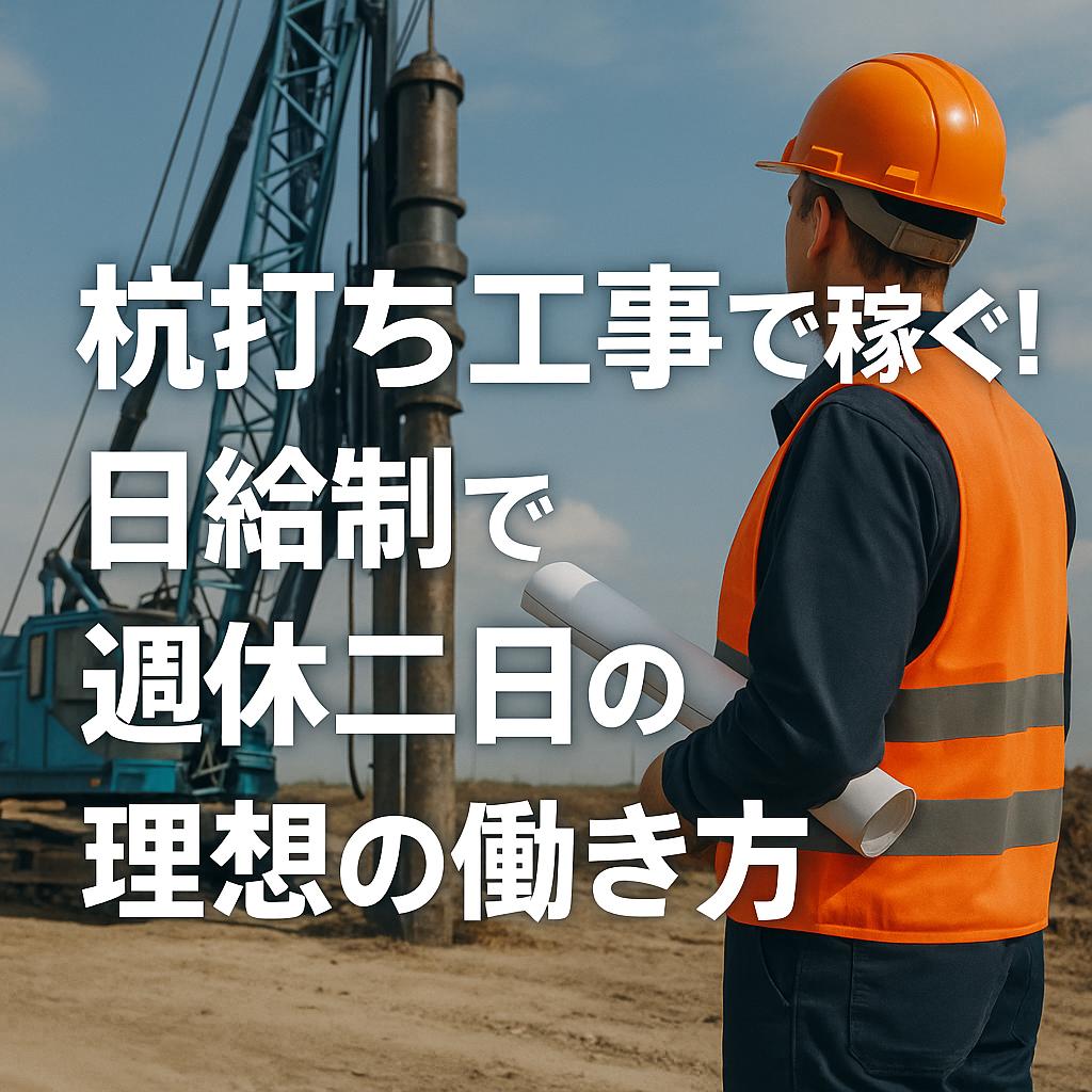 杭打ち工事で稼ぐ！日給制で週休二日の理想の働き方