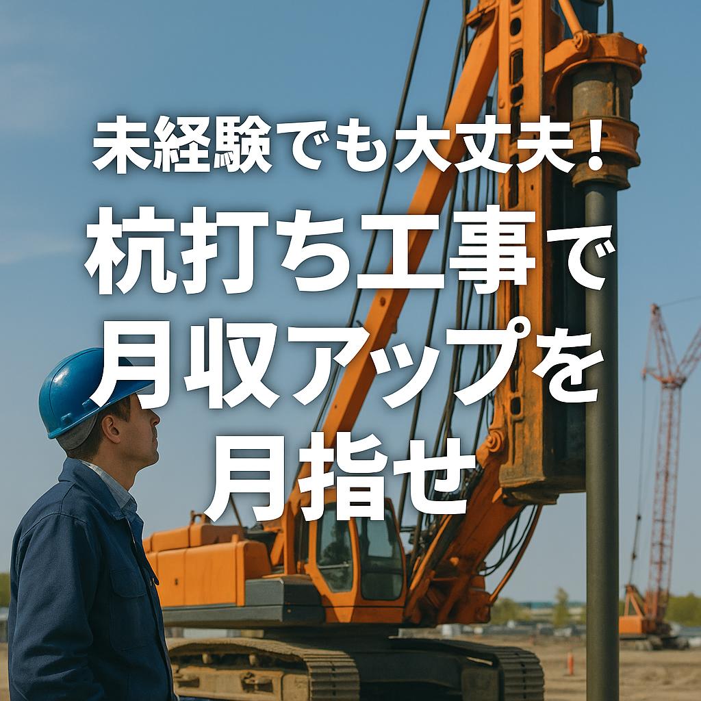 未経験でも大丈夫!杭打ち工事で月収アップを目指せ