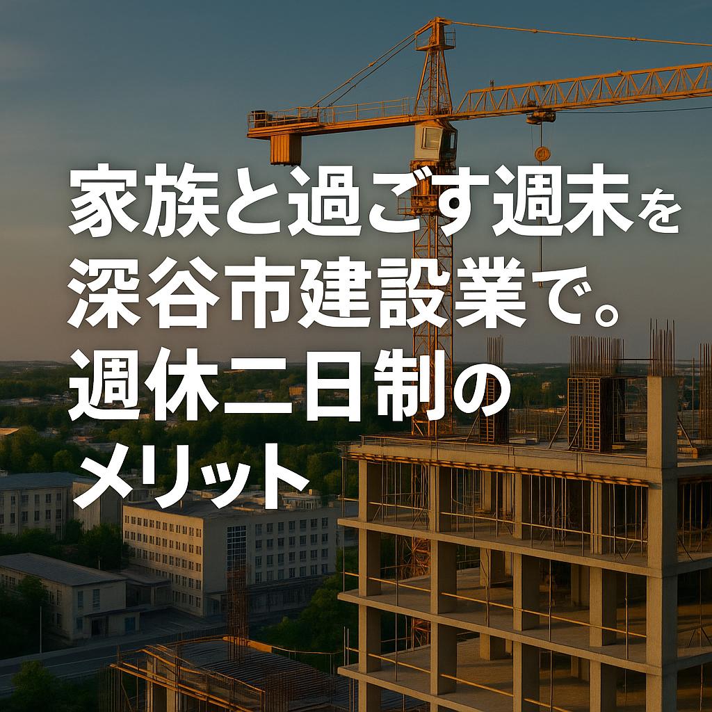 家族と過ごす週末を深谷市建設業で。週休二日制のメリット