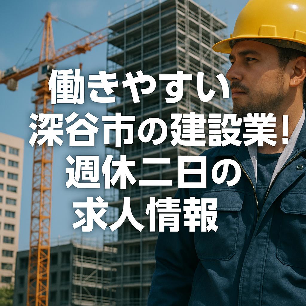 働きやすい深谷市の建設業！週休二日の求人情報