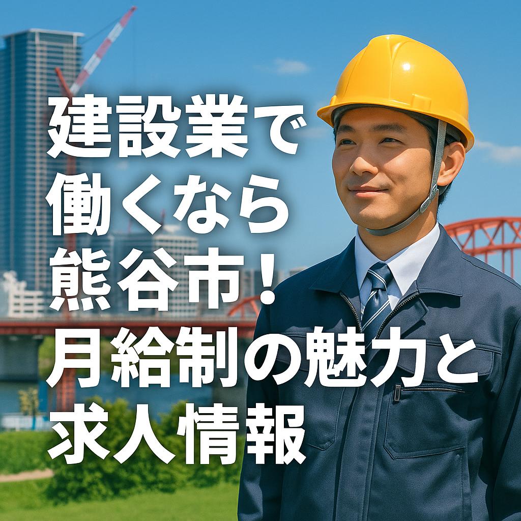 建設業で働くなら熊谷市!月給制の魅力と求人情報