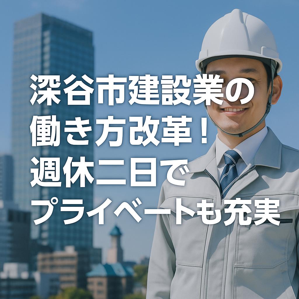 深谷市建設業の働き方改革！週休二日でプライベートも充実