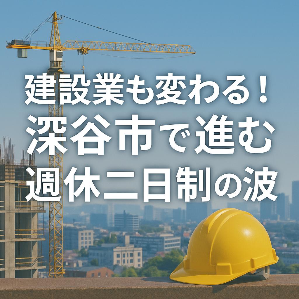 建設業も変わる！深谷市で進む週休二日制の波