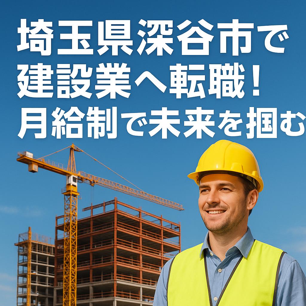 埼玉県深谷市で建設業へ転職!月給制で未来を掴む