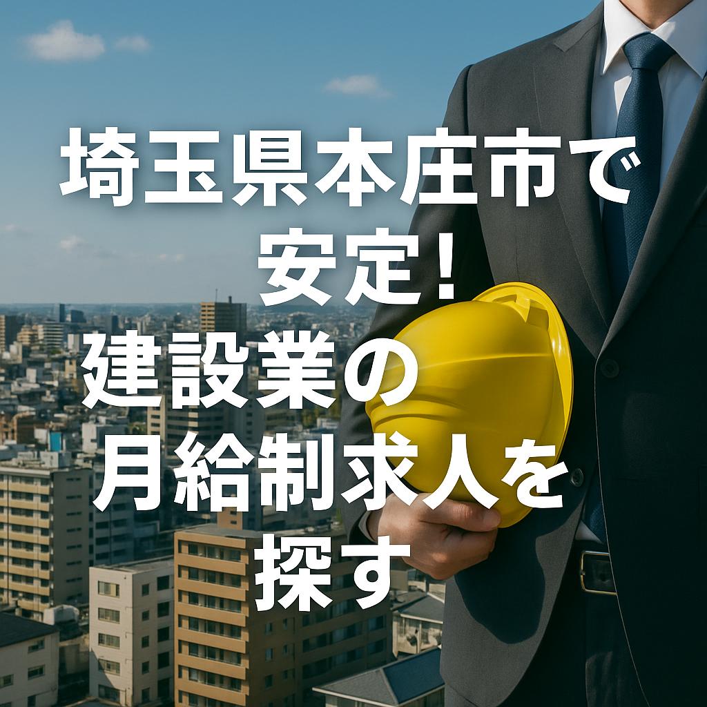 埼玉県本庄市で安定！建設業の月給制求人を探す