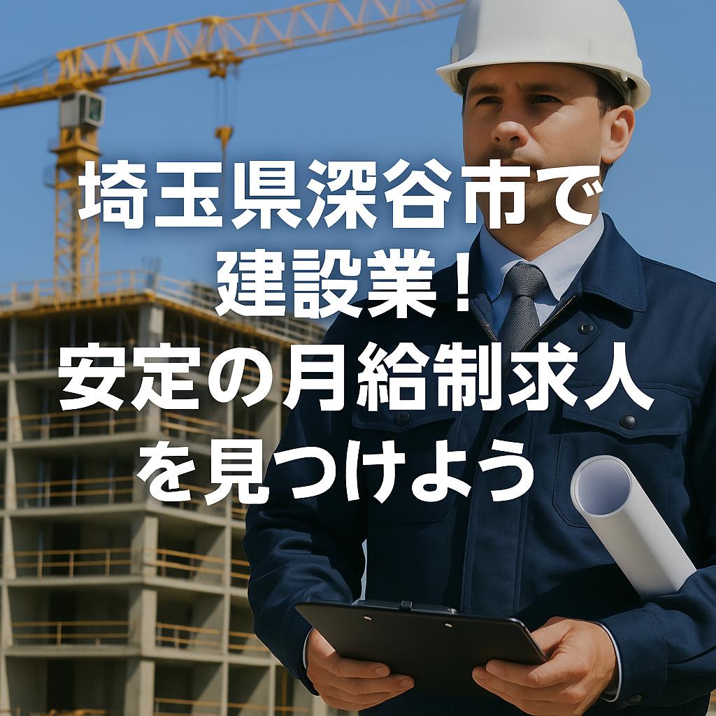 埼玉県深谷市で建設業!安定の月給制求人を見つけよう