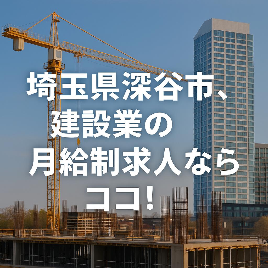 埼玉県深谷市、建設業の月給制求人ならココ!