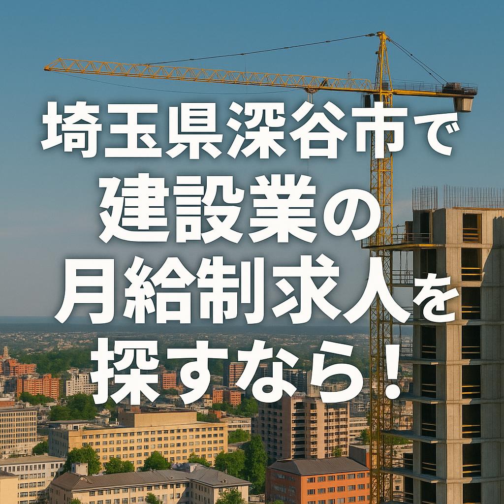 埼玉県深谷市で建設業の月給制求人を探すなら！