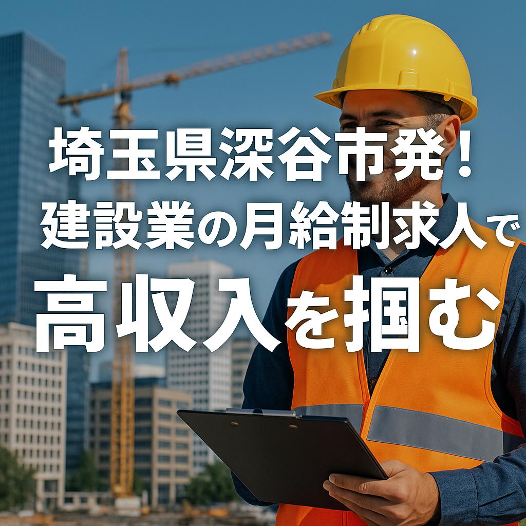 埼玉県深谷市発！建設業の月給制求人で高収入を掴む