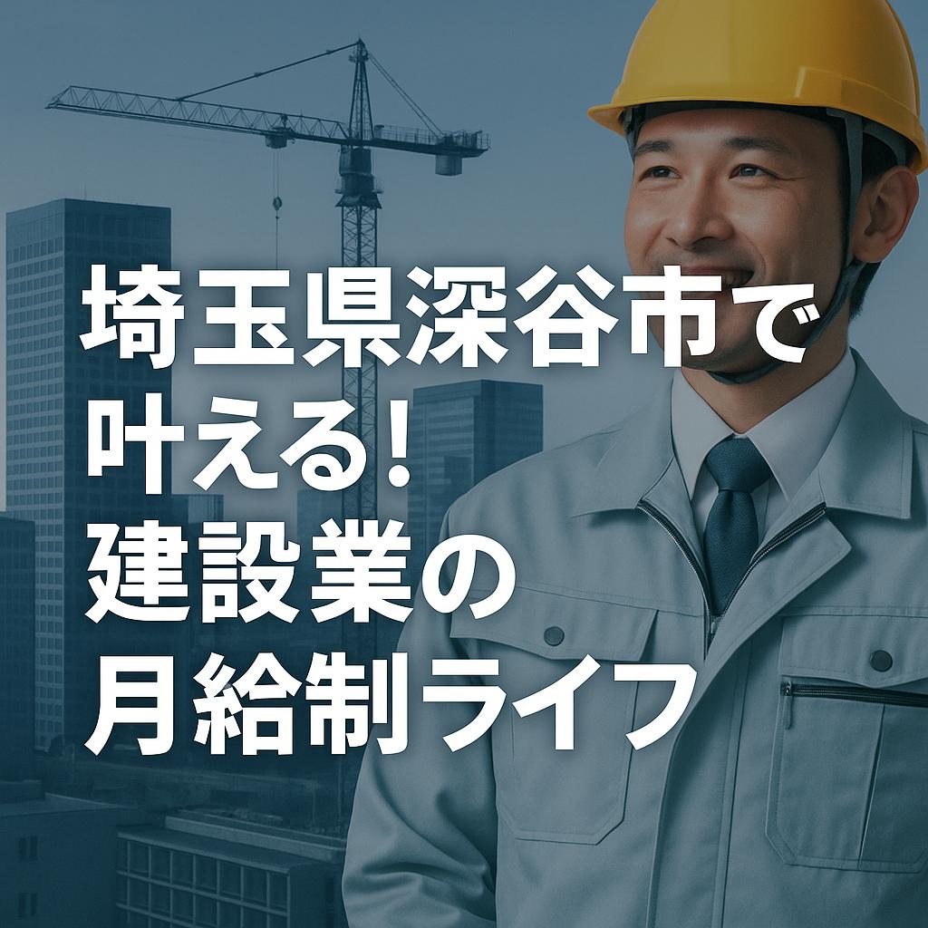 埼玉県深谷市で叶える!建設業の月給制ライフ