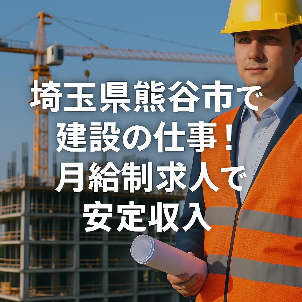 埼玉県熊谷市で建設の仕事!月給制求人で安定収入