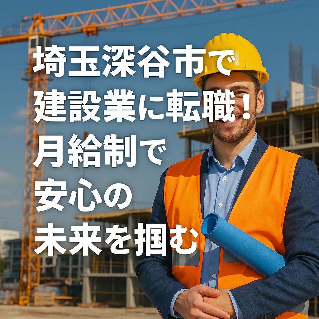 埼玉深谷市で建設業に転職!月給制で安心の未来を掴む