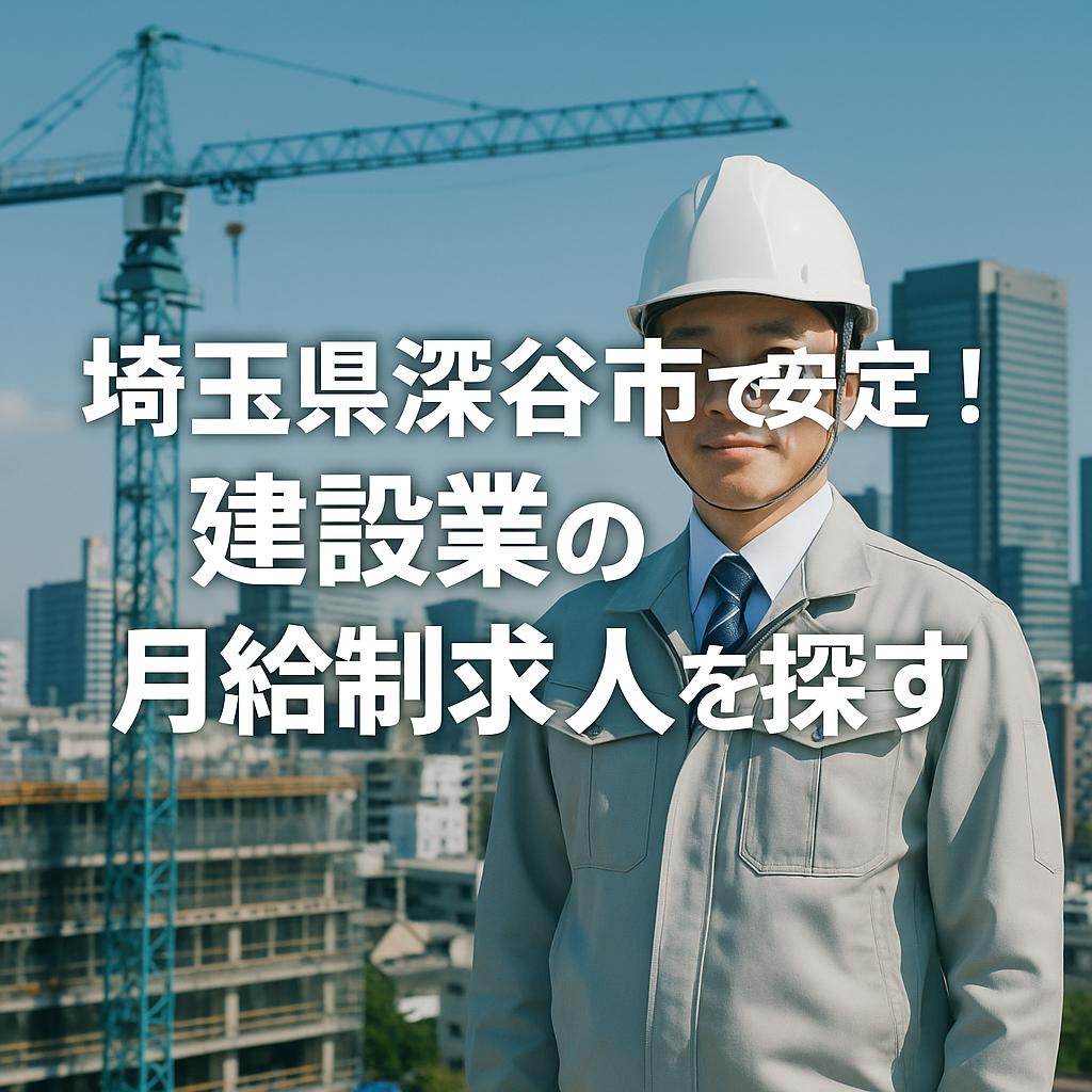 埼玉県深谷市で安定！建設業の月給制求人を探す