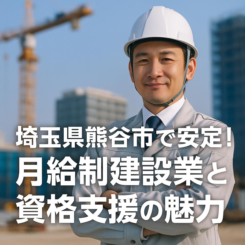 埼玉県熊谷市で安定！月給制建設業と資格支援の魅力