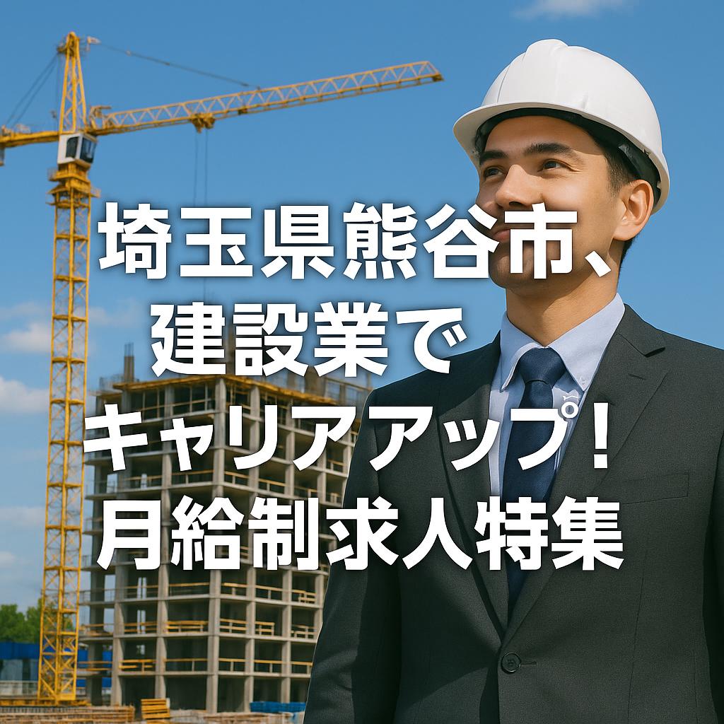 埼玉県熊谷市、建設業でキャリアアップ!月給制求人特集