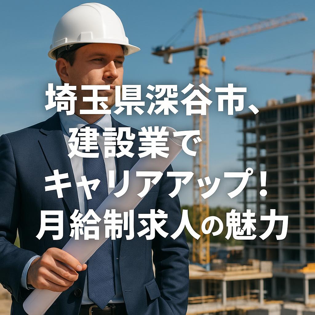 埼玉県深谷市、建設業でキャリアアップ!月給制求人の魅力