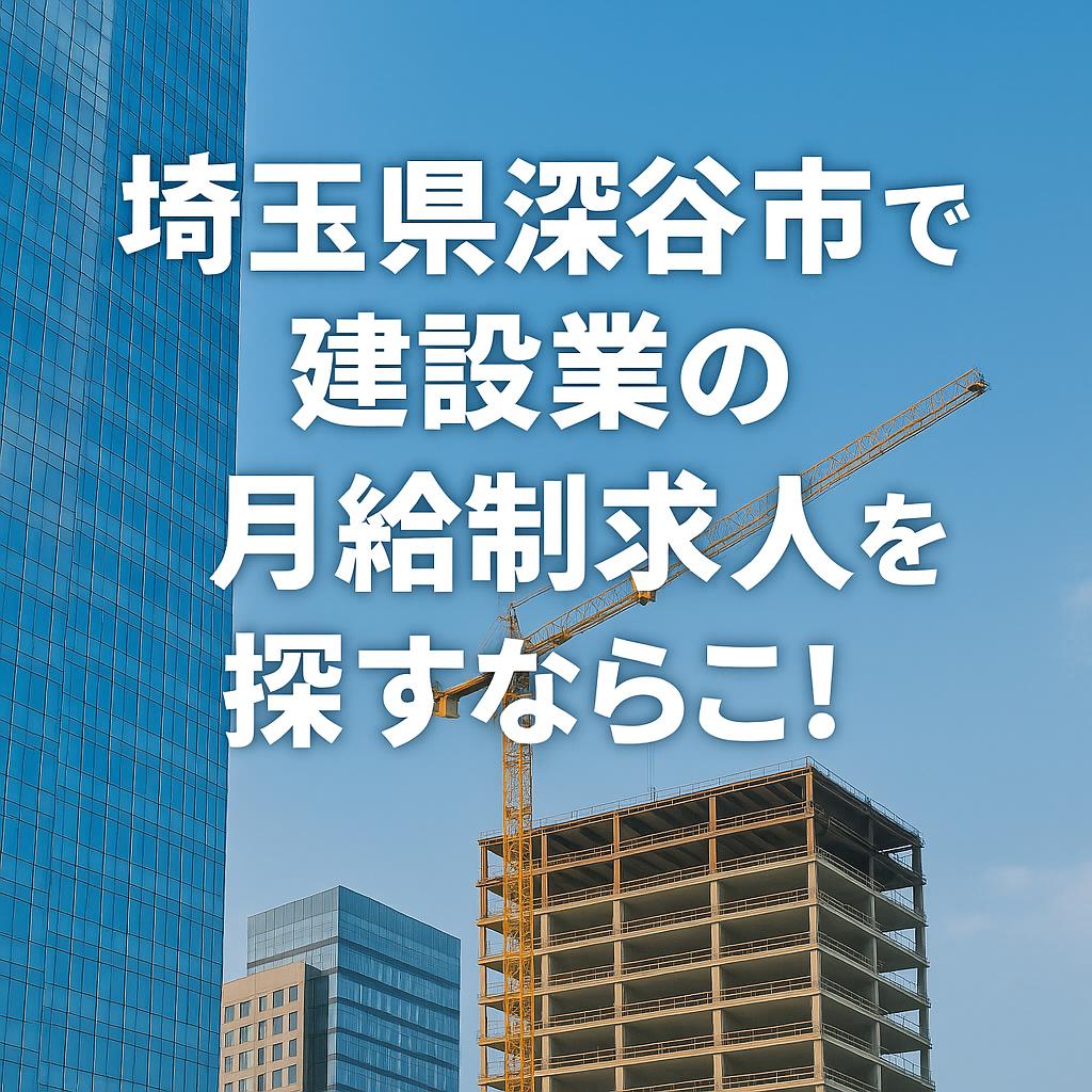 埼玉県深谷市で建設業の月給制求人を探すならここ!