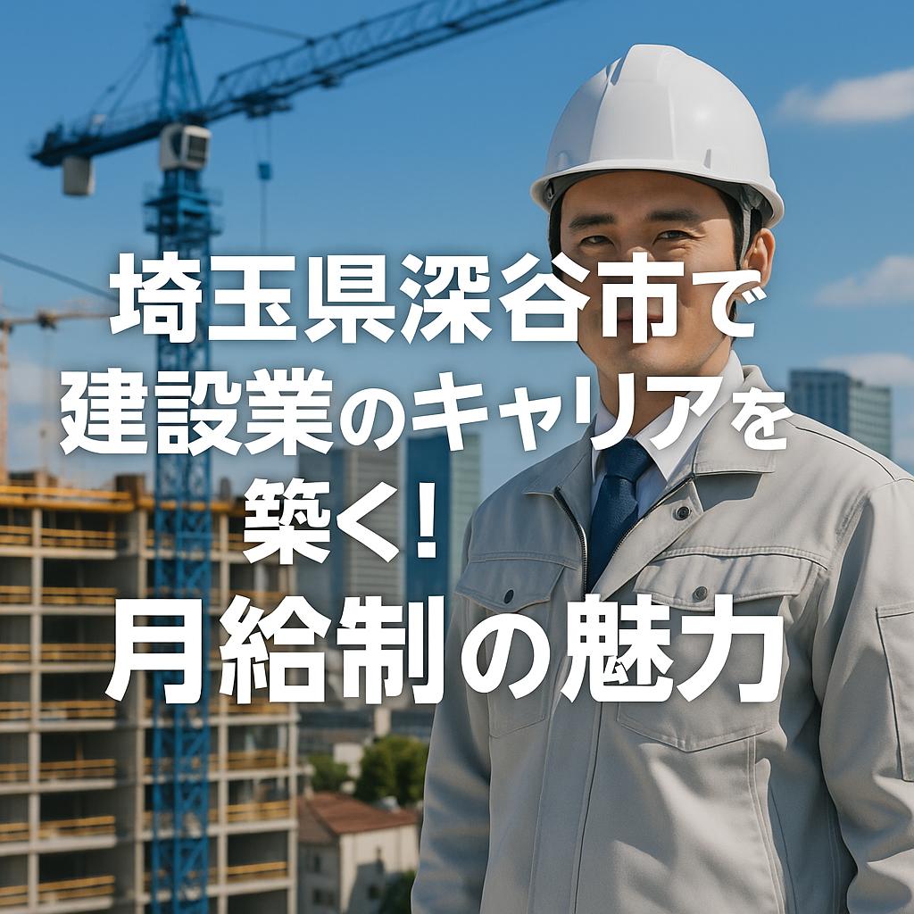 埼玉県深谷市で建設業のキャリアを築く！月給制の魅力
