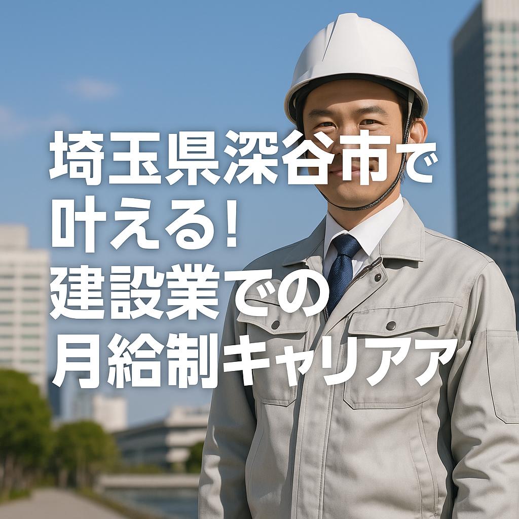 埼玉県深谷市で叶える！建設業での月給制キャリアアップ