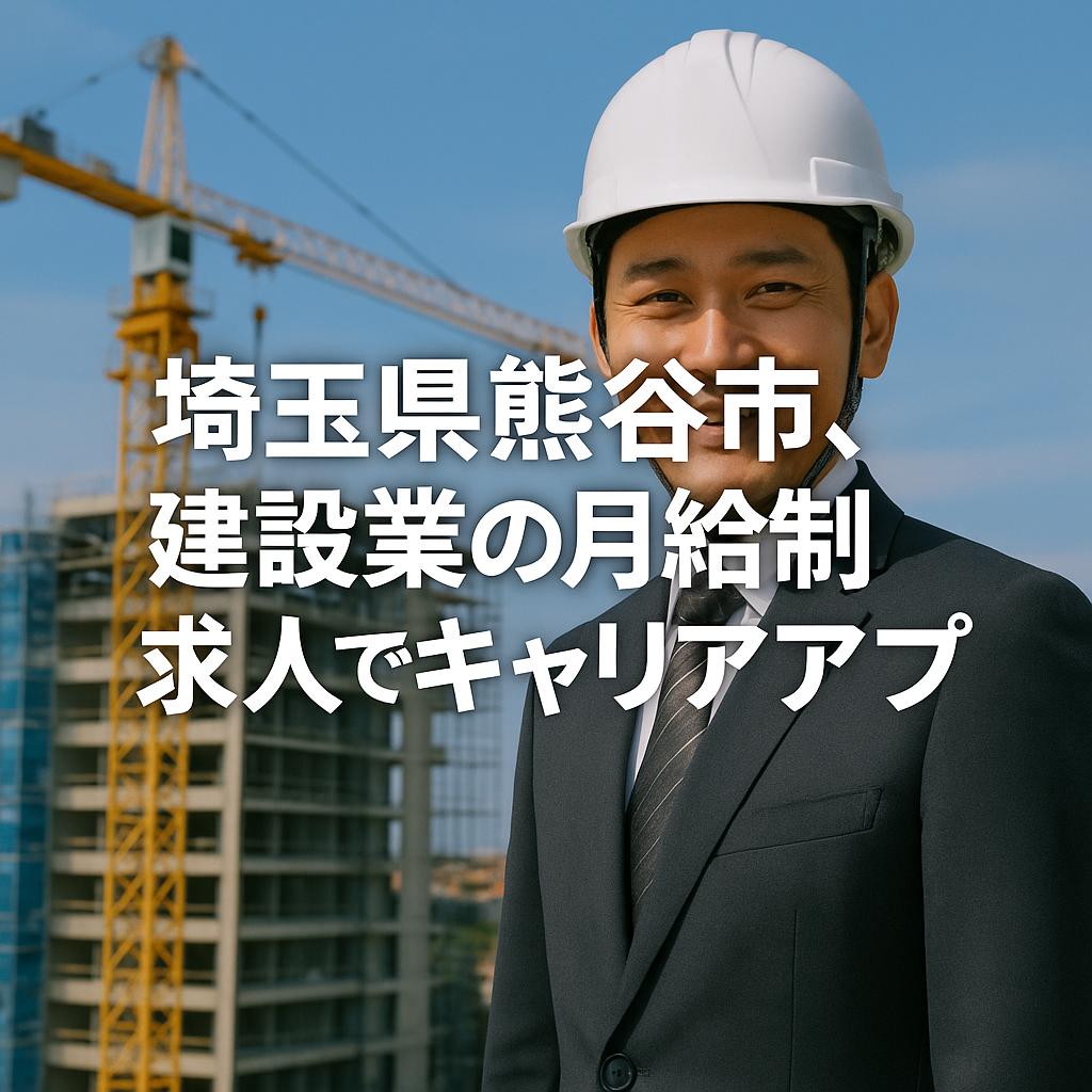埼玉県熊谷市、建設業の月給制求人でキャリアアップ