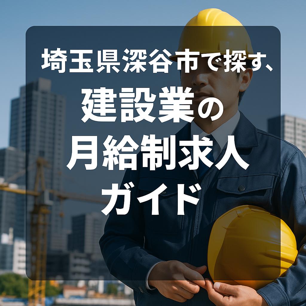 埼玉県深谷市で探す、建設業の月給制求人ガイド
