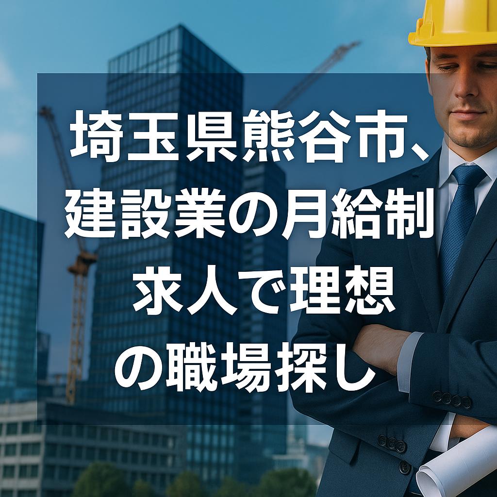 埼玉県熊谷市、建設業の月給制求人で理想の職場探し