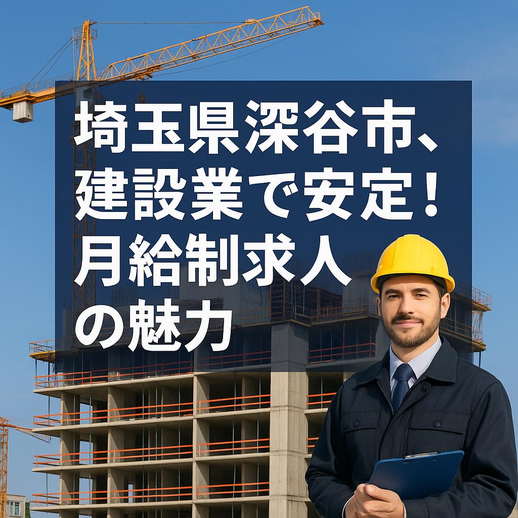 埼玉県深谷市、建設業で安定!月給制求人の魅力