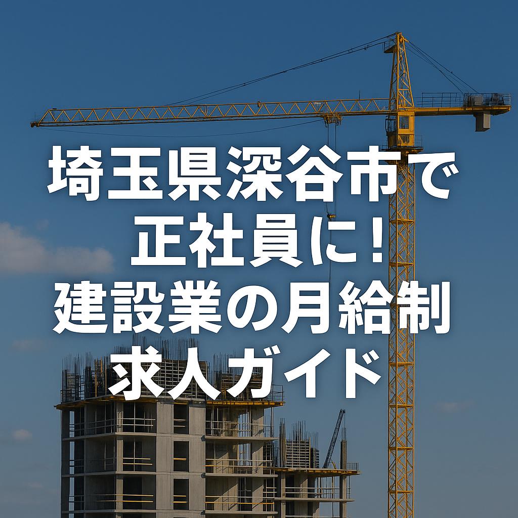 埼玉県深谷市で正社員に!建設業の月給制求人ガイド