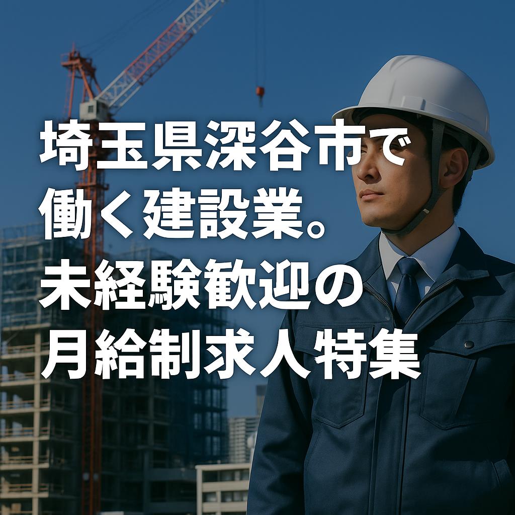 埼玉県深谷市で働く建設業。未経験歓迎の月給制求人特集