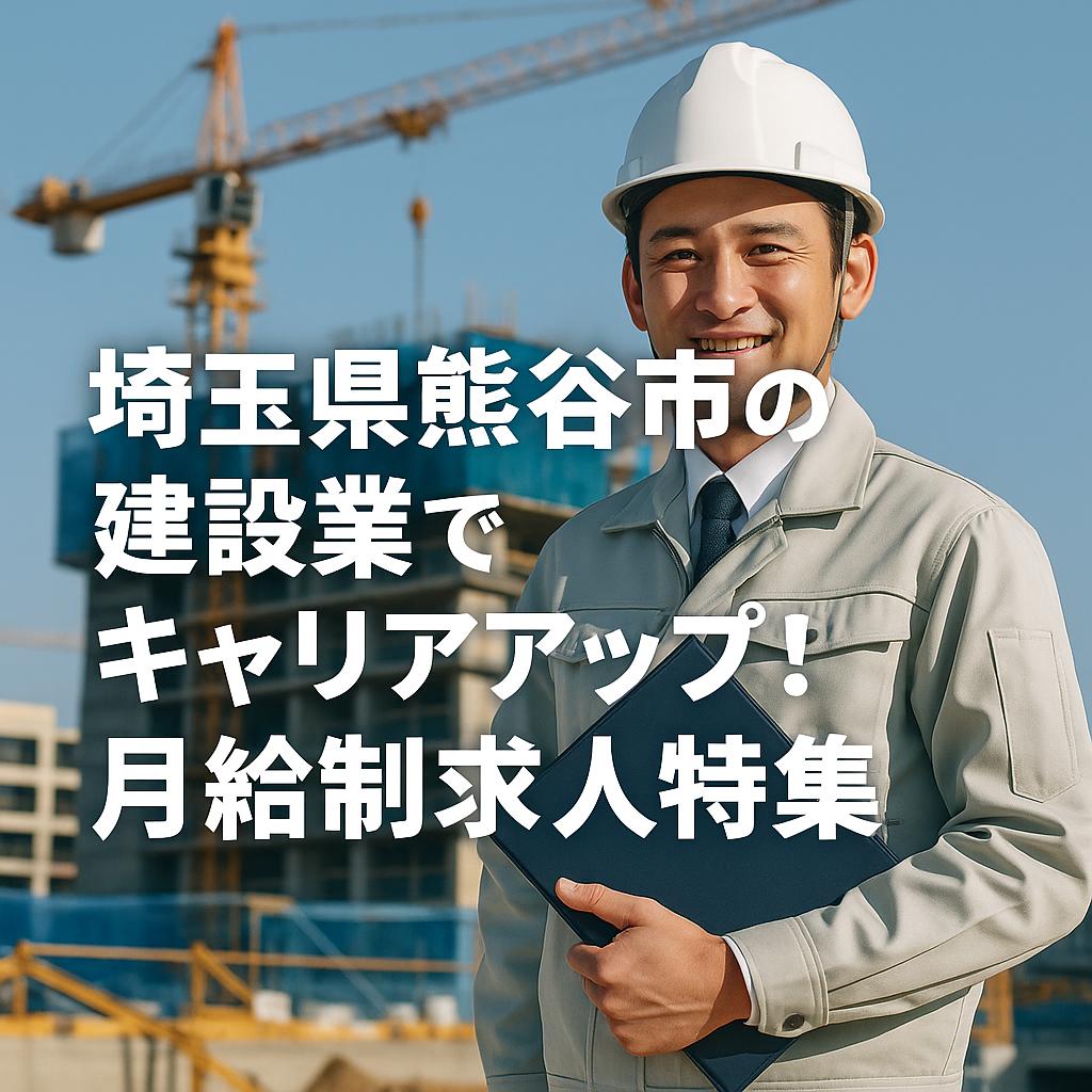 埼玉県熊谷市の建設業でキャリアアップ！月給制求人特集