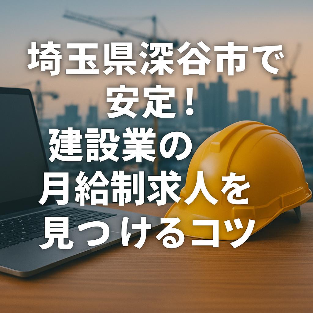 埼玉県深谷市で安定!建設業の月給制求人を見つけるコツ