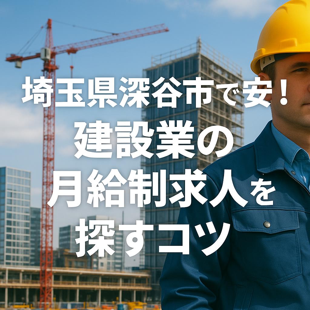 埼玉県深谷市で安定!建設業の月給制求人を探すコツ
