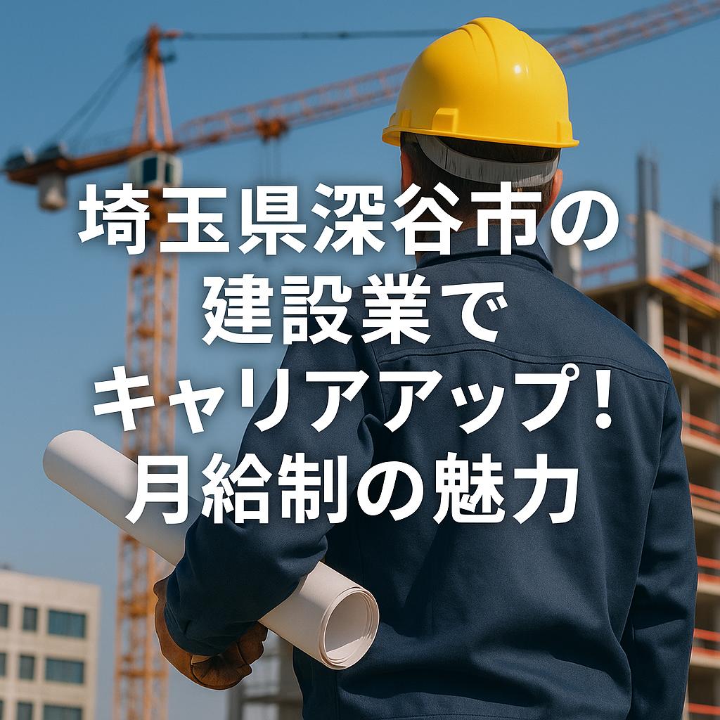 埼玉県深谷市の建設業でキャリアアップ！月給制の魅力