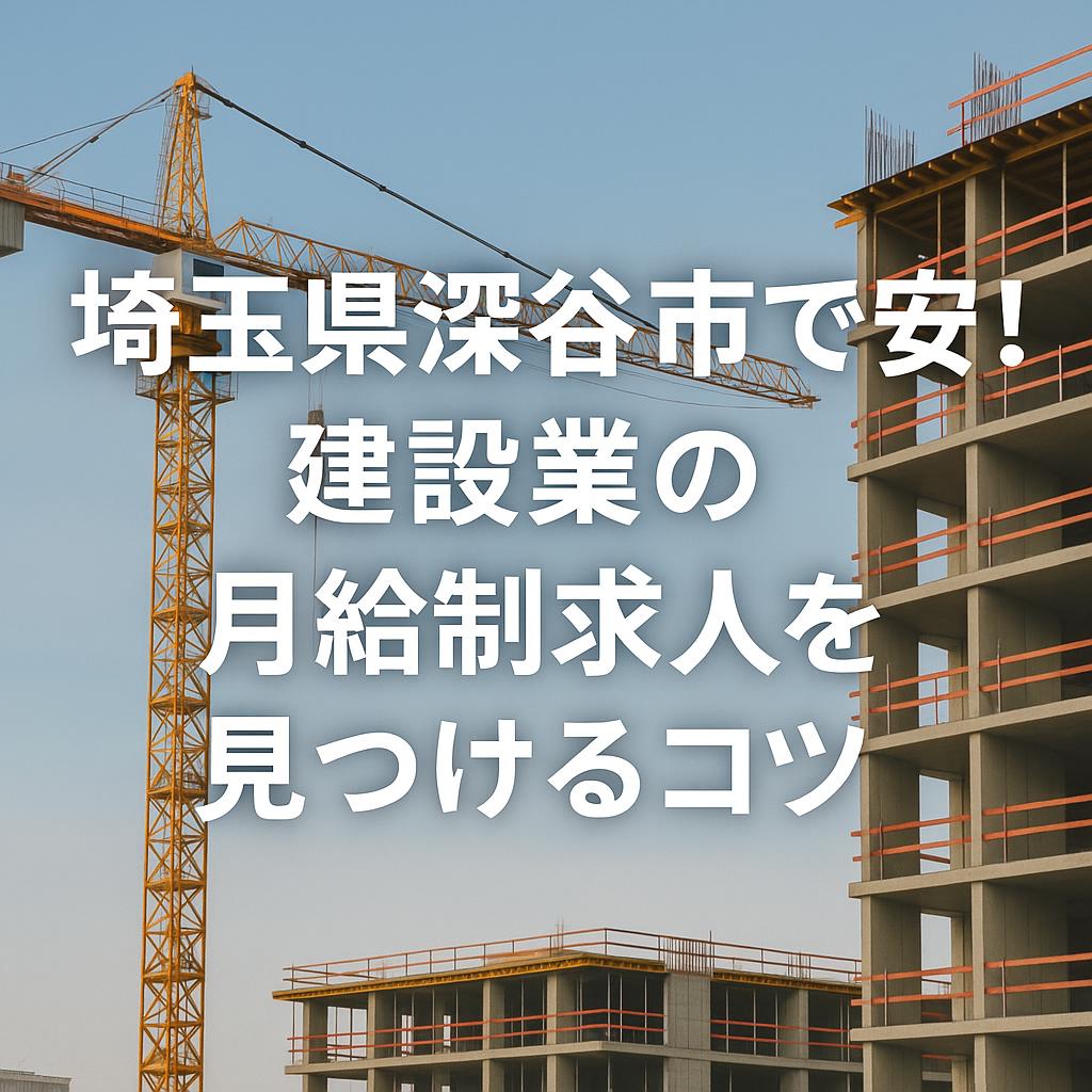 埼玉県深谷市で安定!建設業の月給制求人を見つけるコツ