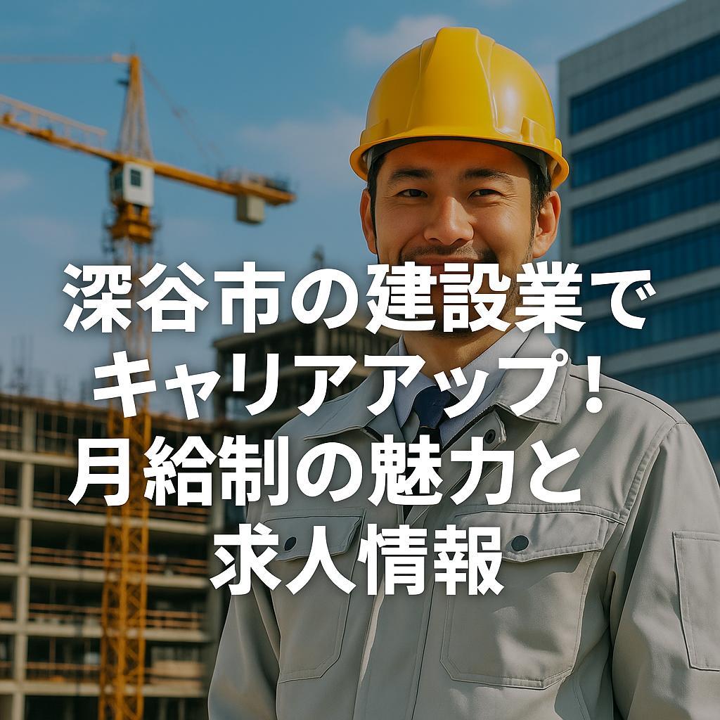 深谷市の建設業でキャリアアップ！月給制の魅力と求人情報