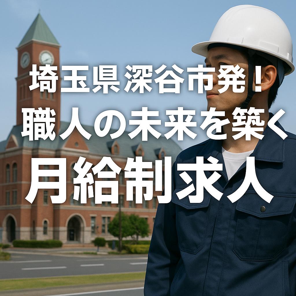 埼玉県深谷市発!職人の未来を築く月給制求人