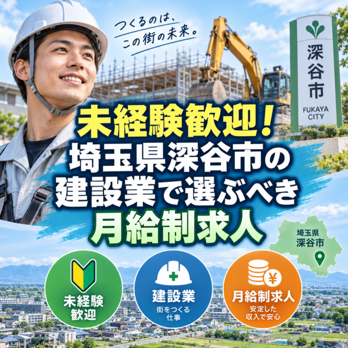 未経験歓迎！埼玉県深谷市の建設業で選ぶべき月給制求人