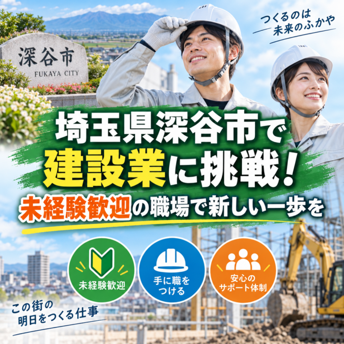 埼玉県深谷市で建設業に挑戦！未経験歓迎の職場で新しい一歩を